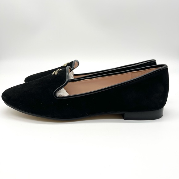 Kate Spade Black Suede Flat Loafers Slip Ons Claudia Size 8.5 - Picture 14 of 16